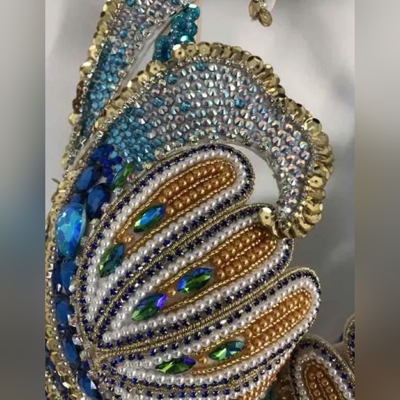 NEW Royal Smeela Festival Multicolor Carnival Top Belly Dance Bra Swimsuit Small - Picture 4 of 6